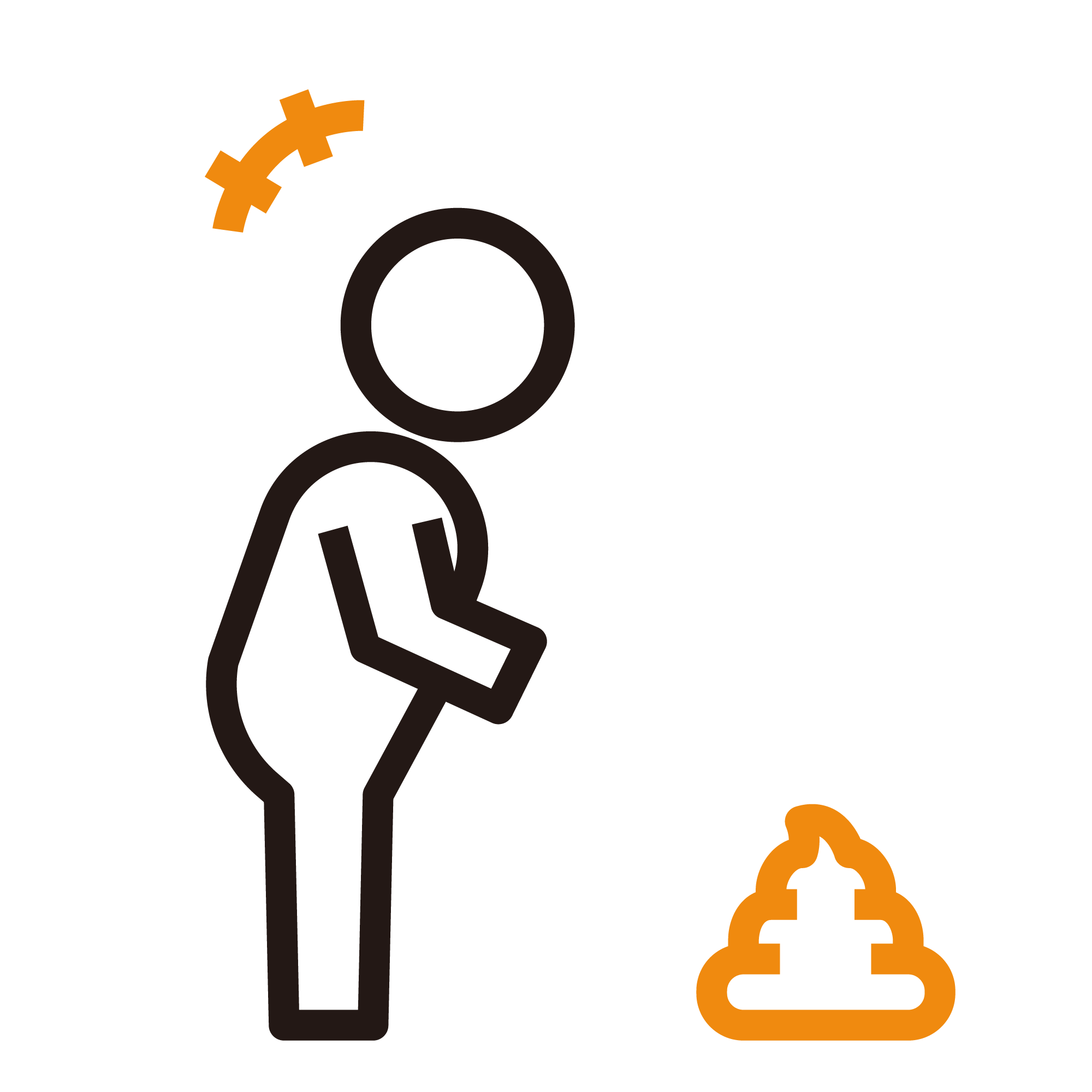 うんちを見て笑う_帽子なし