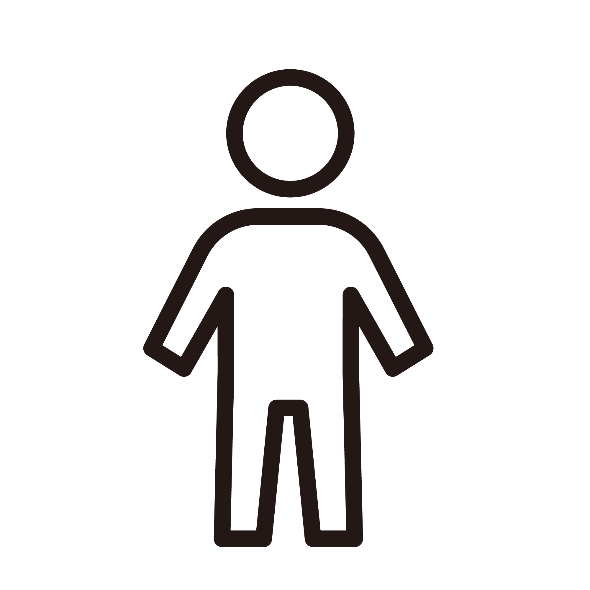 立っている人_帽子なし