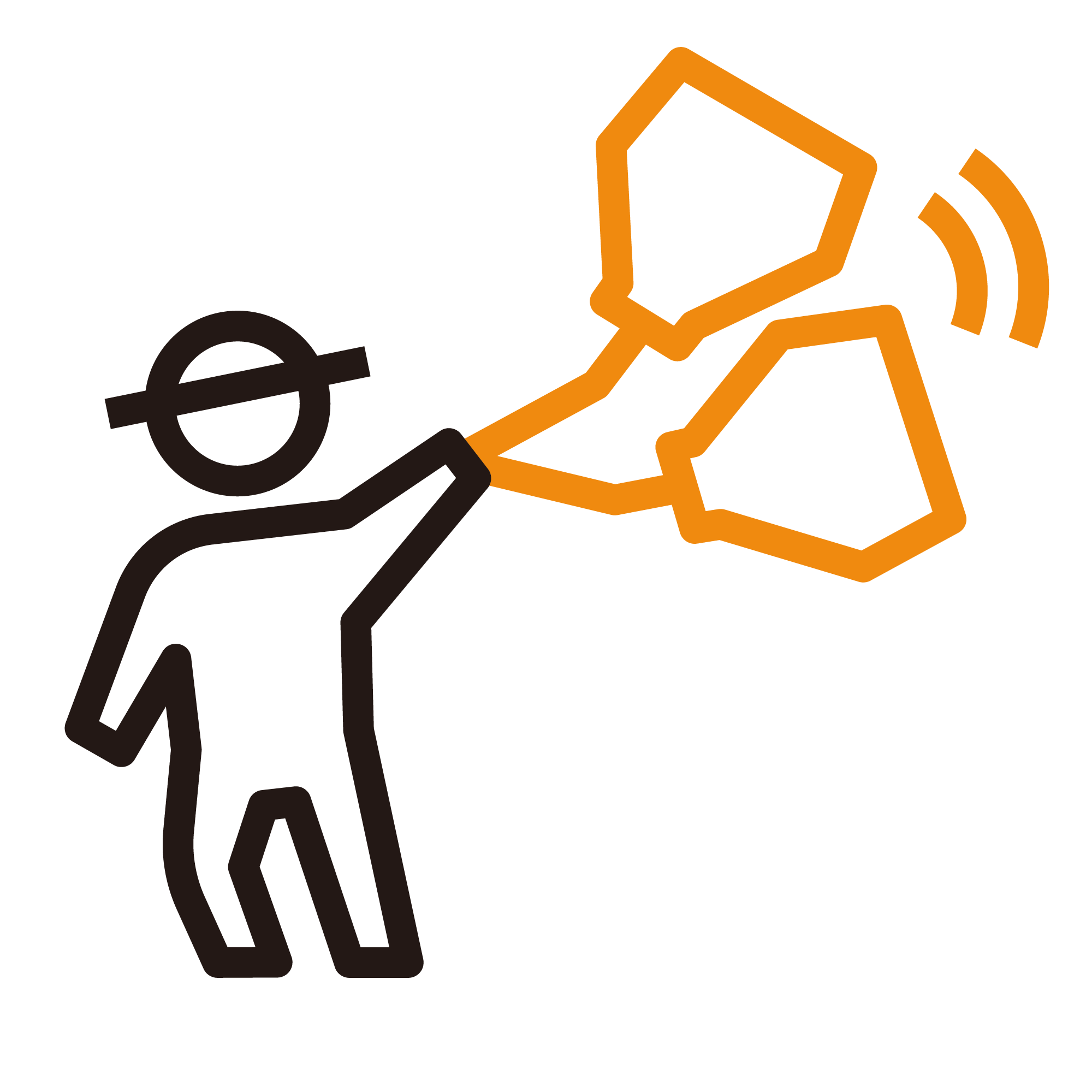 給食袋を振り回す