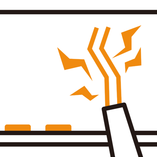 黒板を引っ掻いて不快な音を出す