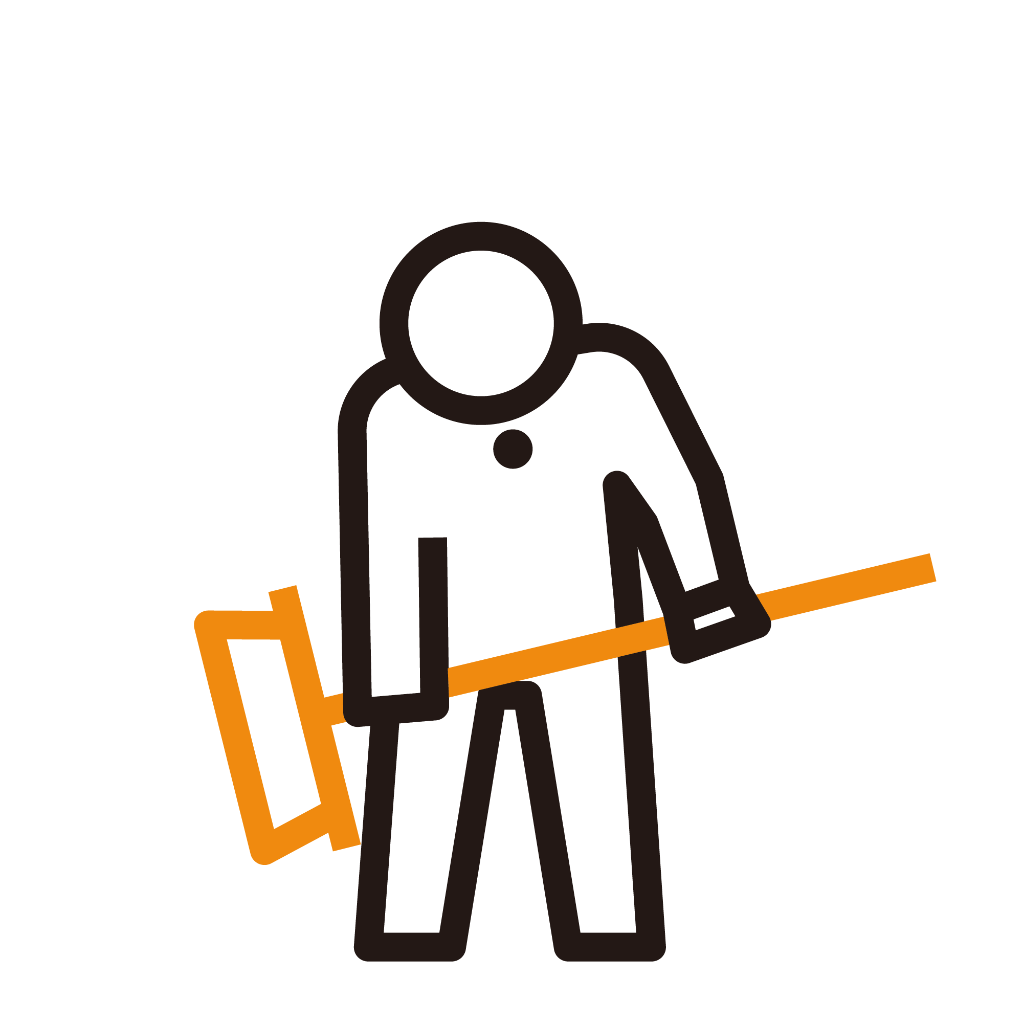 ほうきでベースを弾く人