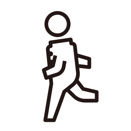 走っている男子