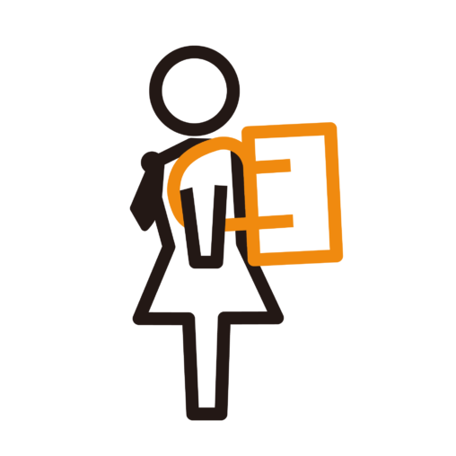 スクールバックを背負う人