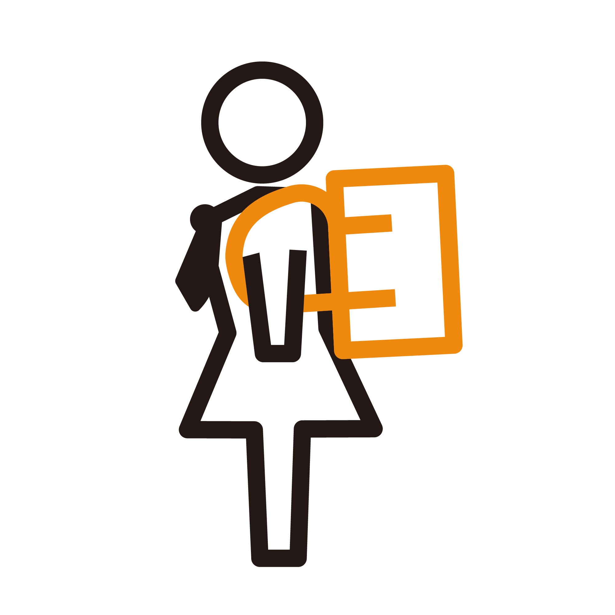 スクールバックを背負う人