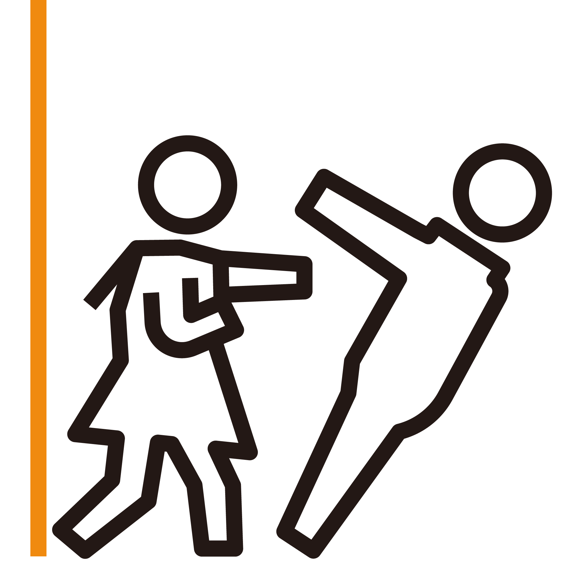 壁ドンをされてパンチしている