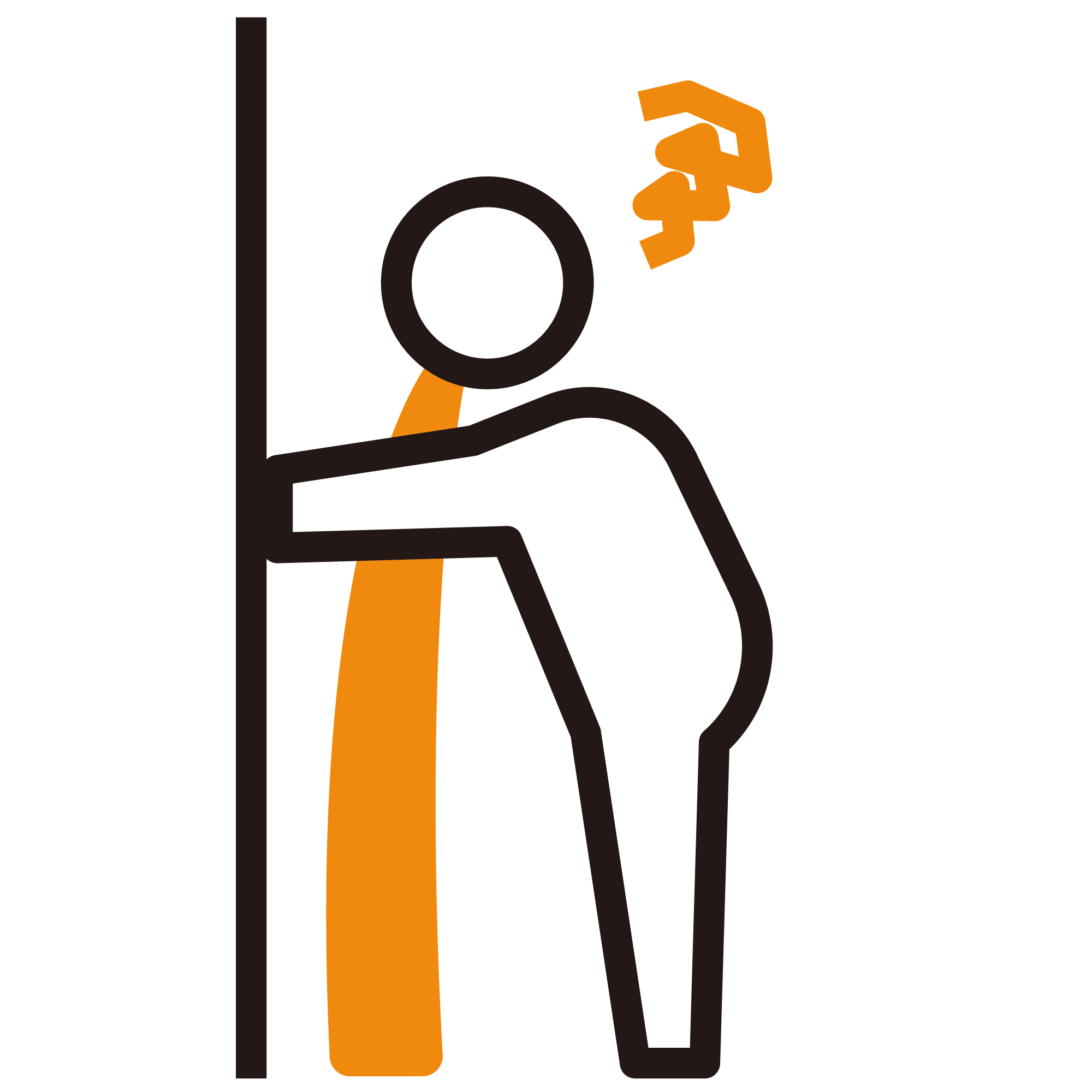 壁にもたれて吐く