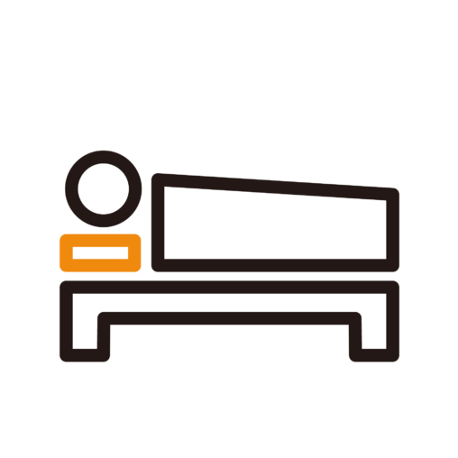 ベッドで寝ている人