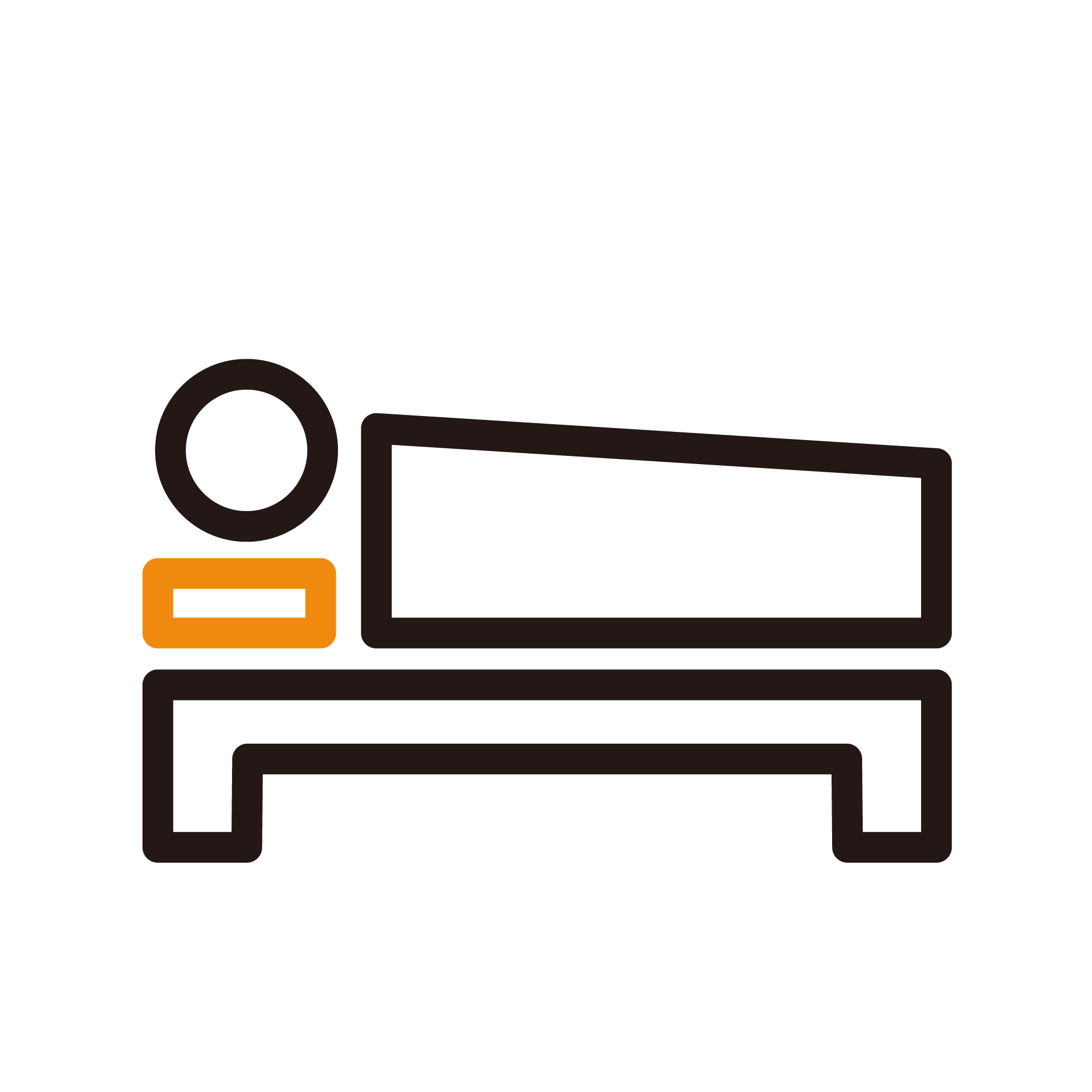 ベッドで寝ている人