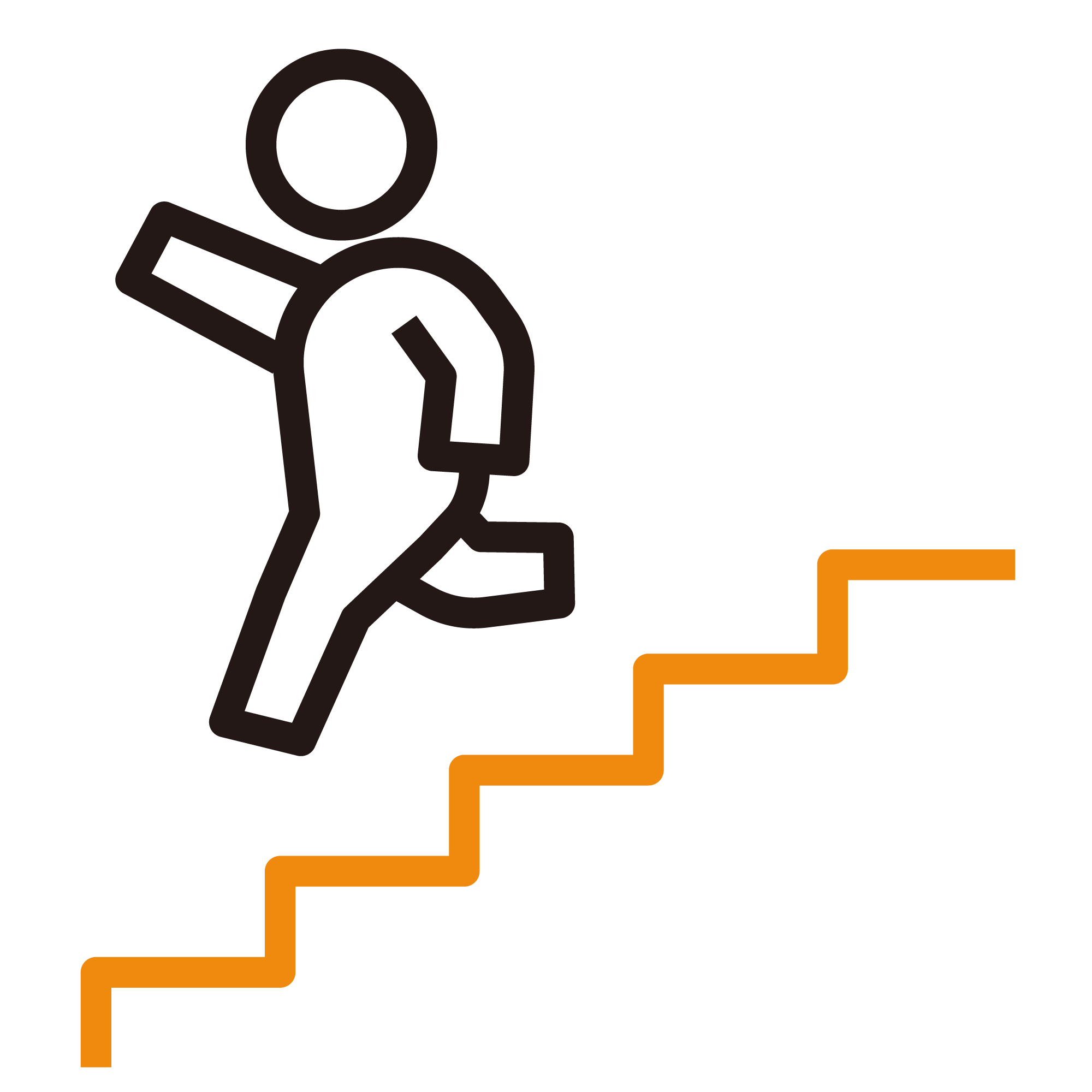 階段をジャンプしている_帽子なし