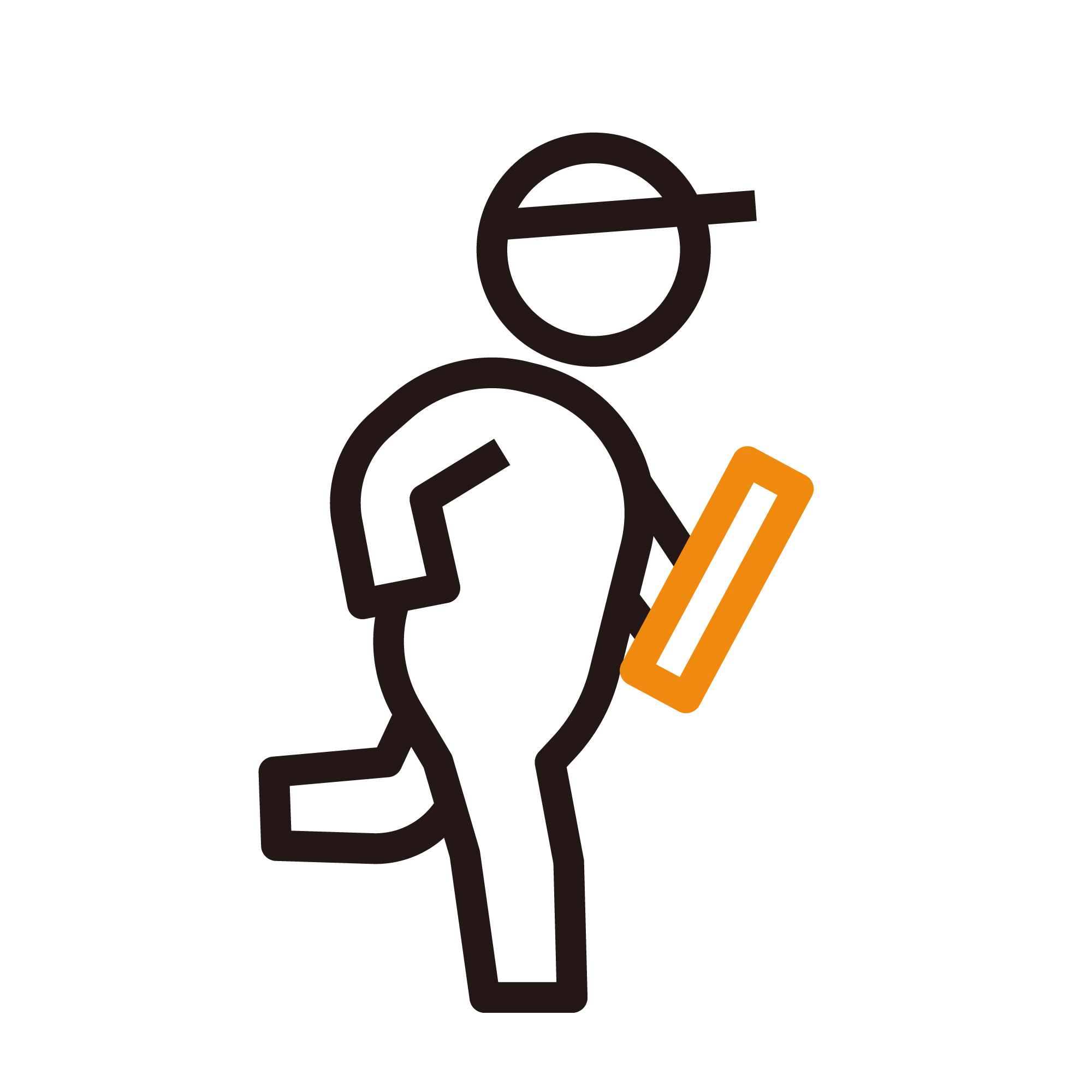 バトンを持って走る人