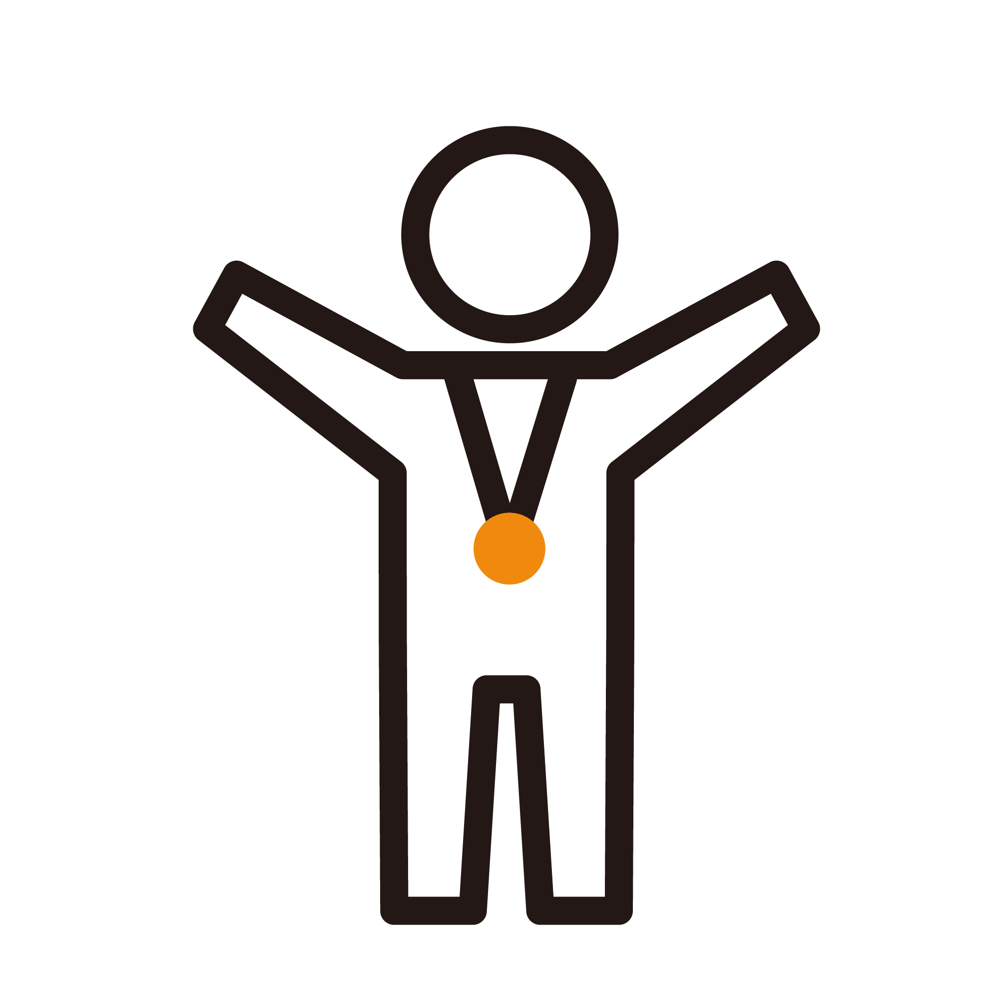 メダルをもらって喜ぶ