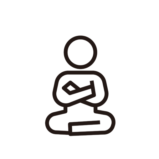 あぐらをかいて座る