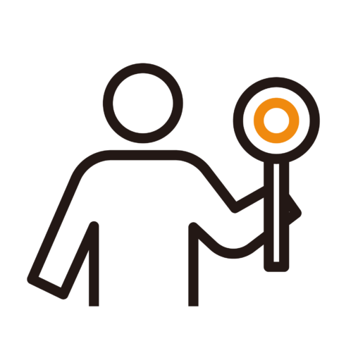 丸の札を出す人