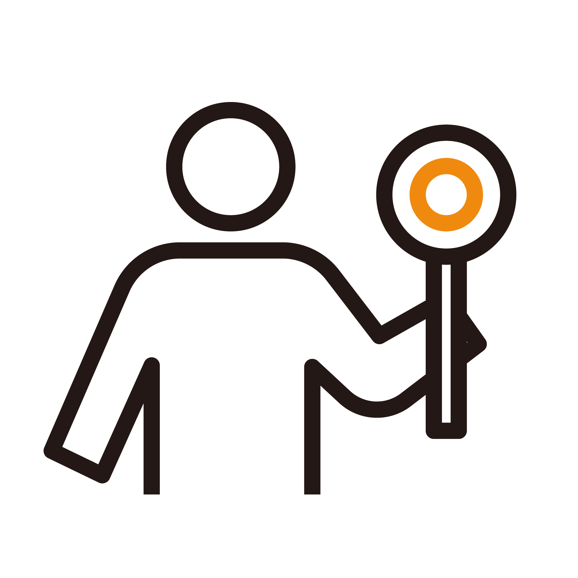 丸の札を出す人