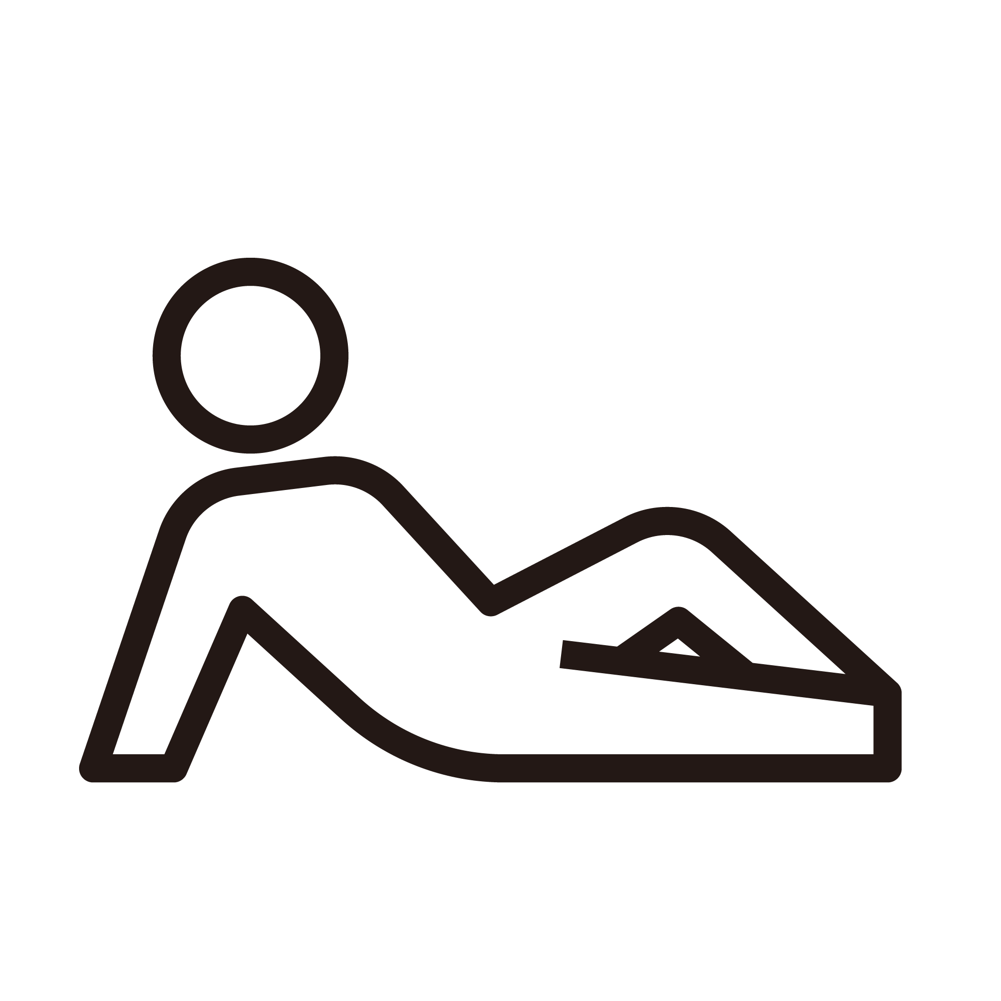 座ってだらける人