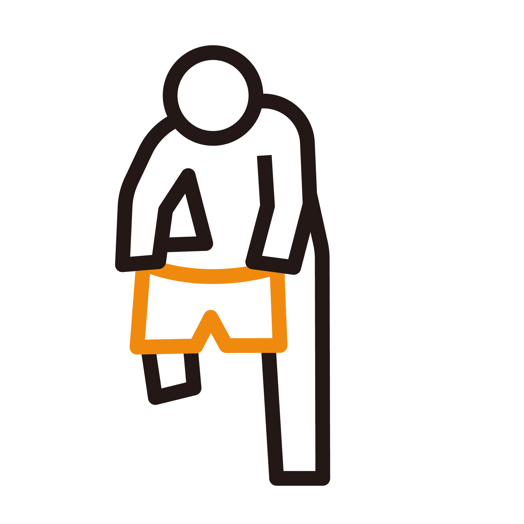 ズボンをはく人