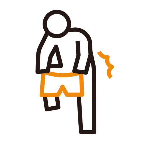 ズボンをはこうとして腰を痛める人