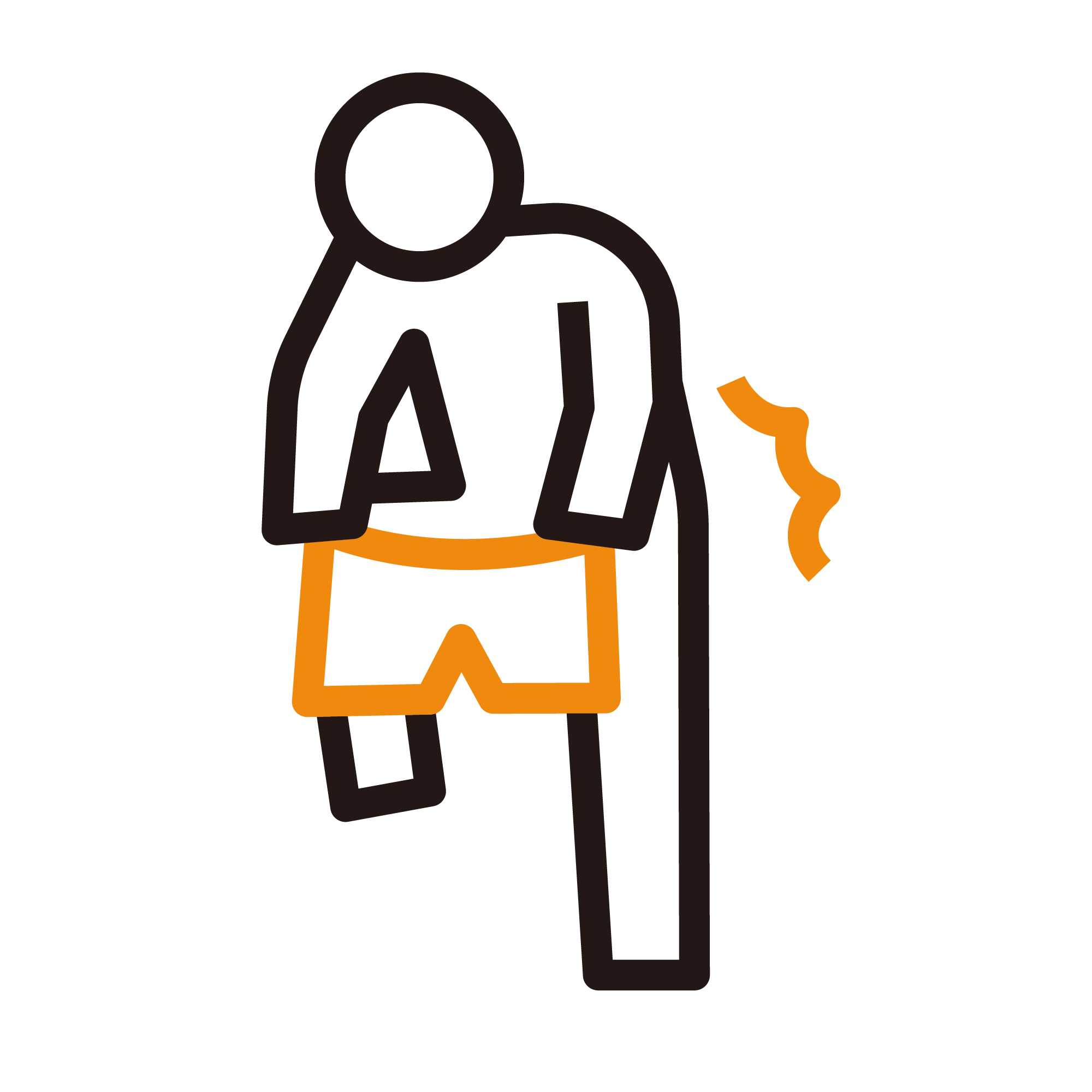 ズボンをはこうとして腰を痛める人