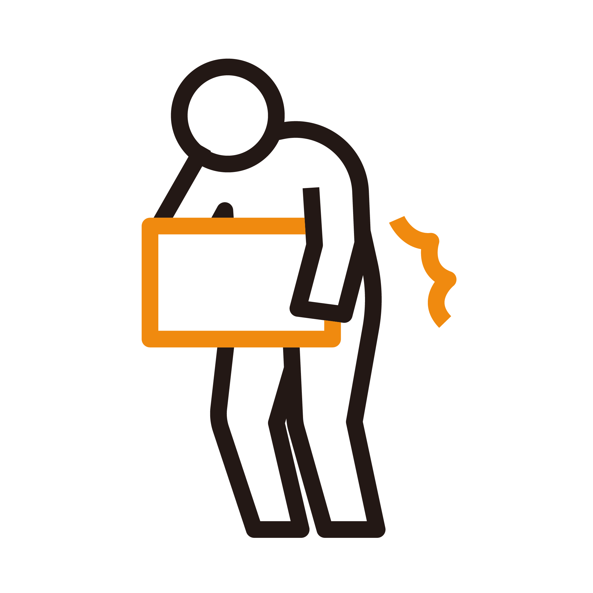 荷物を持ち上げようとして腰を痛める人