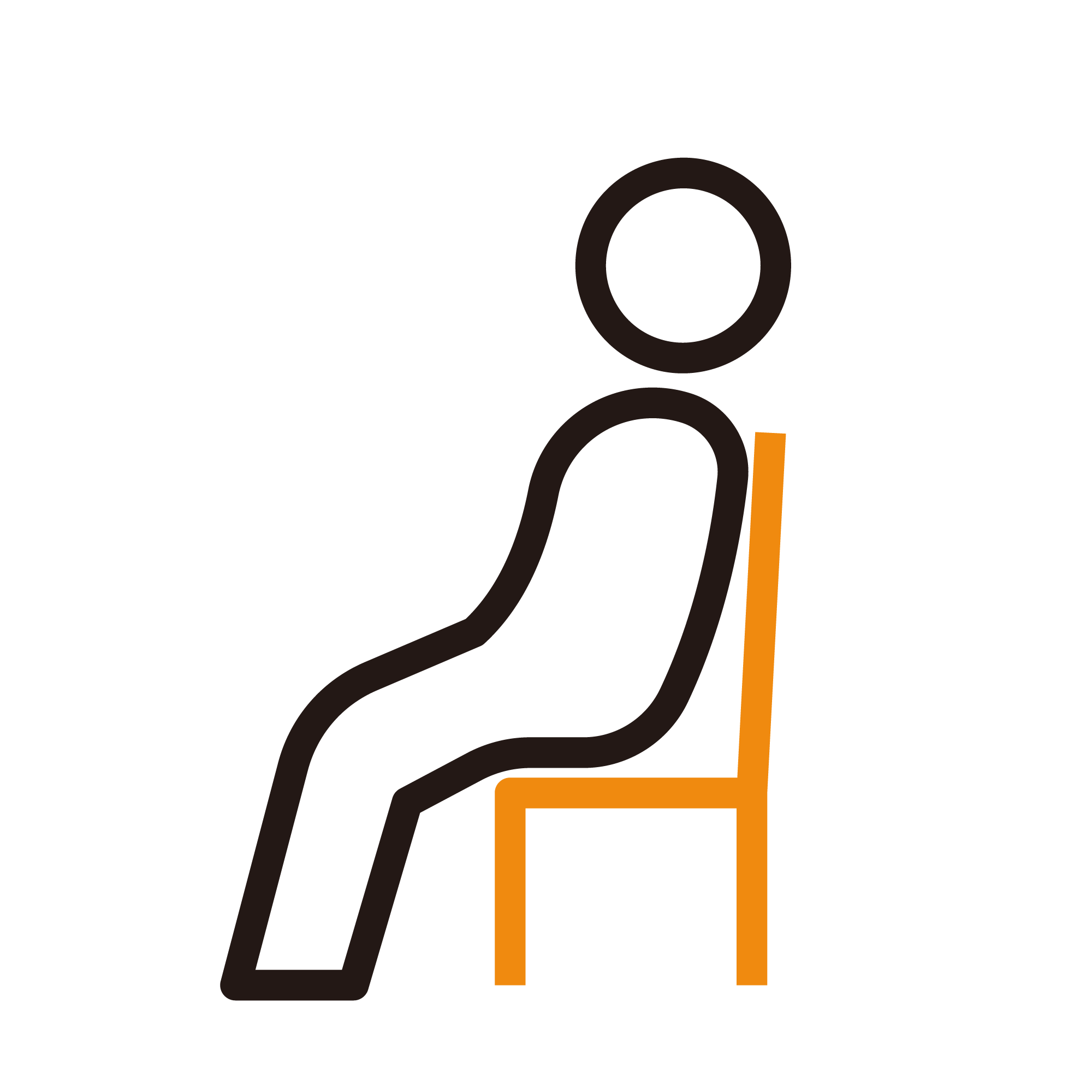 椅子に姿勢悪く座る