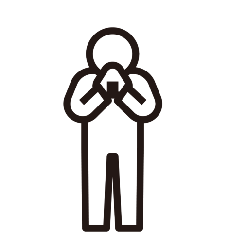 おにぎりを食べる（立つ）