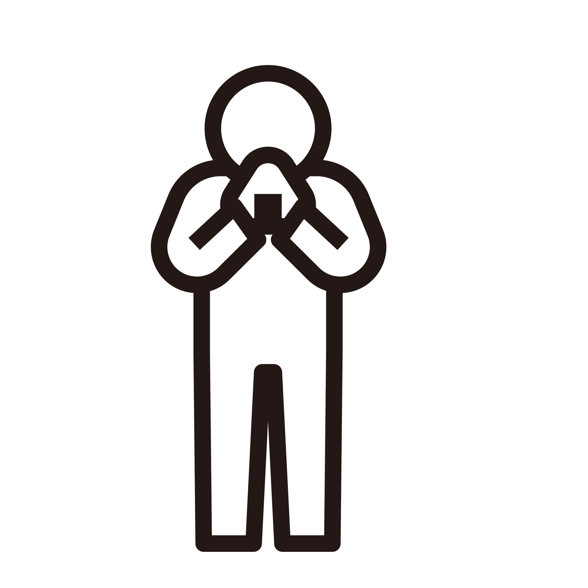 おにぎりを食べる（立つ）