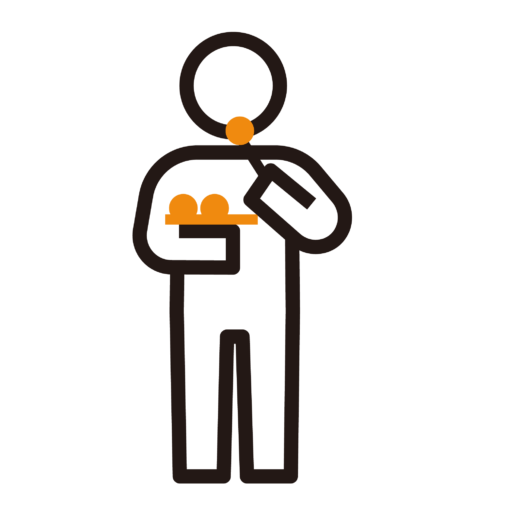 たこ焼きを食べる