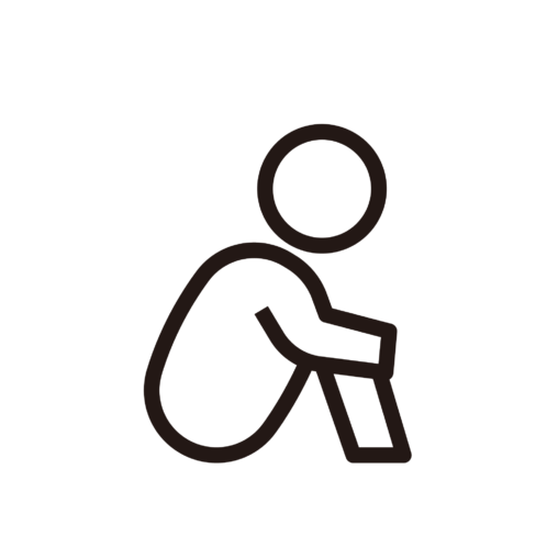 体育座りで落ち込む