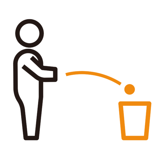 ゴミを投げ捨てる