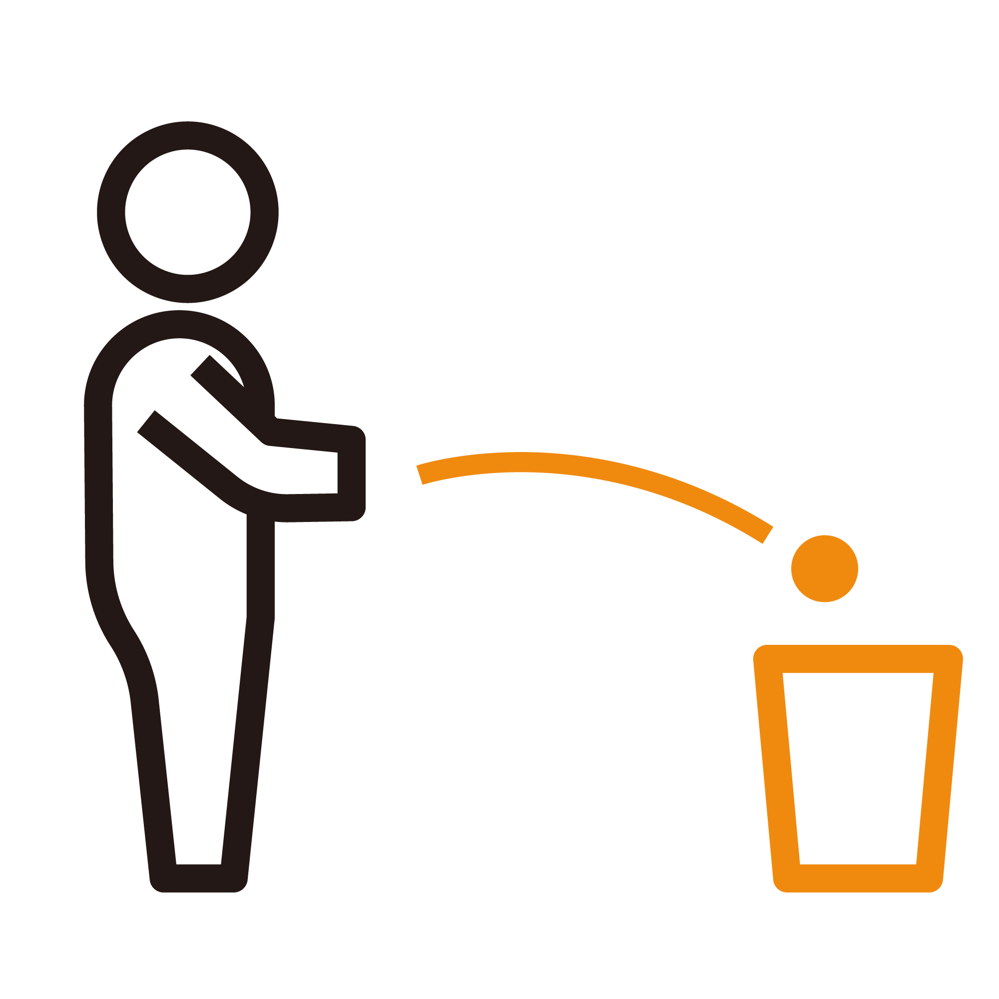 ゴミを投げ捨てる