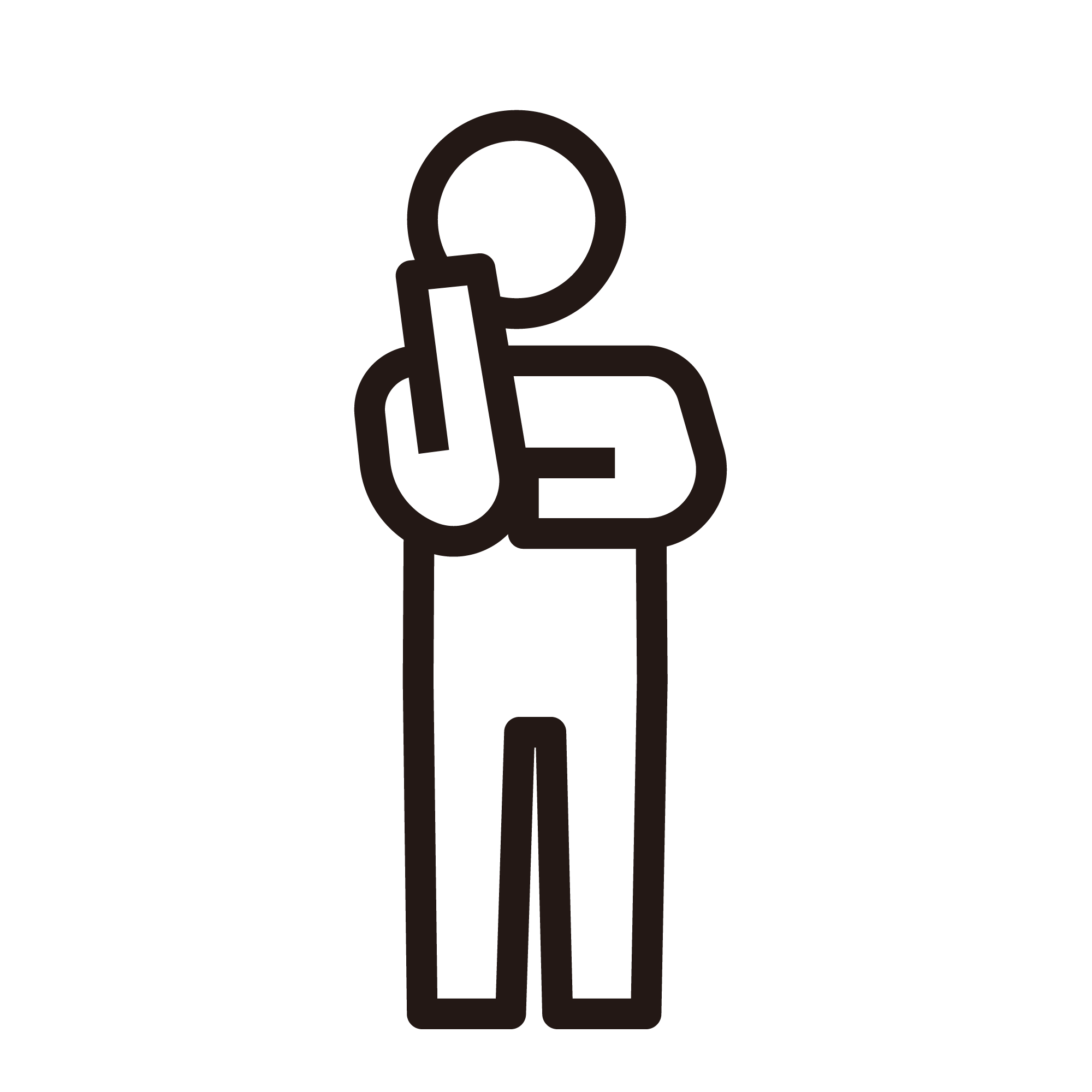 考える人（立つ）