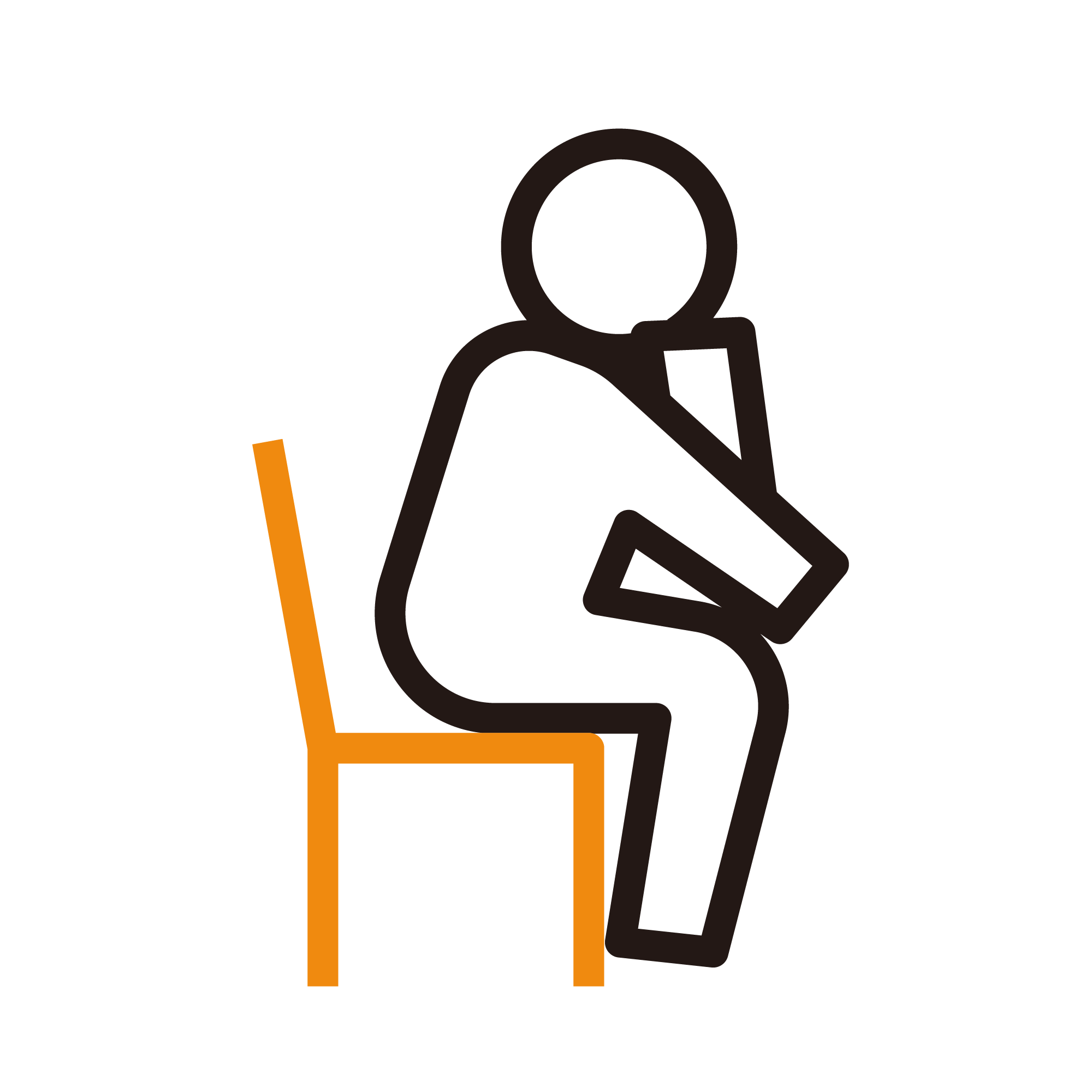 考える人（座る）