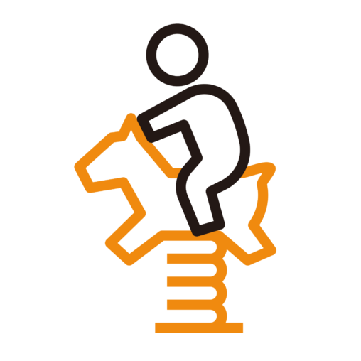 スプリング遊具で遊ぶ