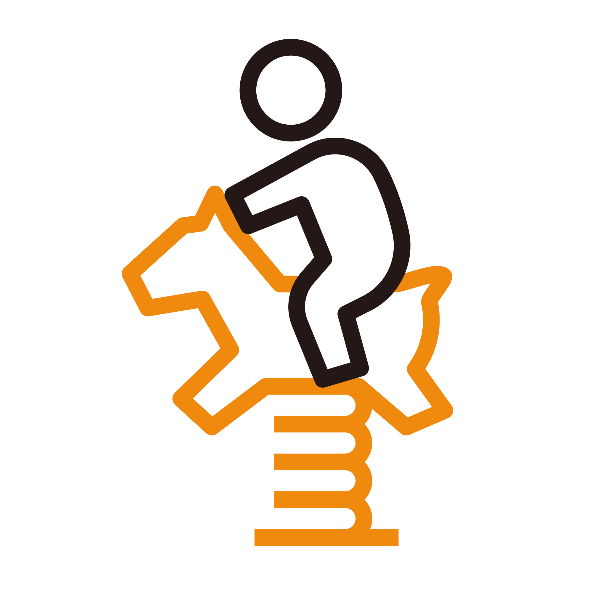 スプリング遊具で遊ぶ