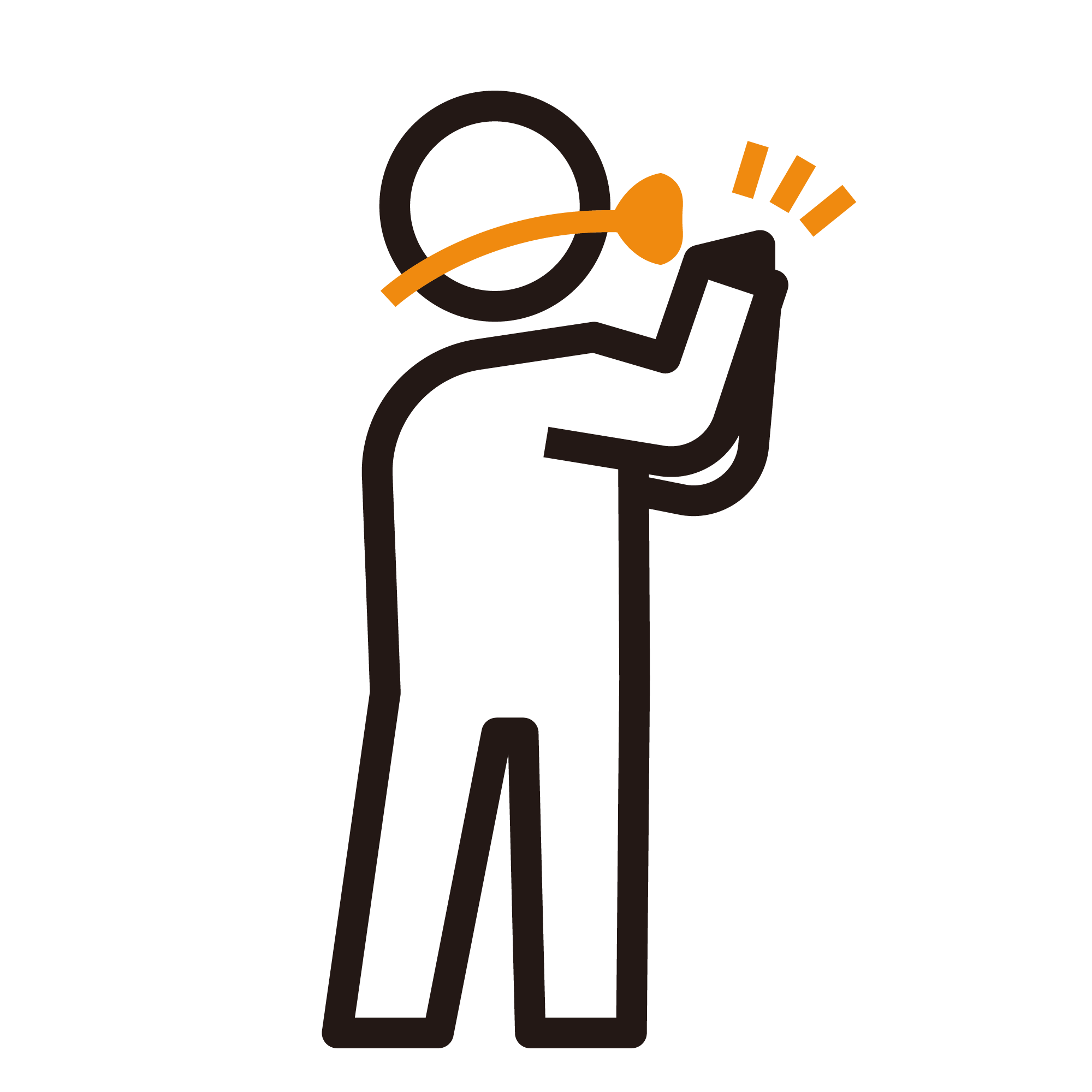 バラをくわえる人