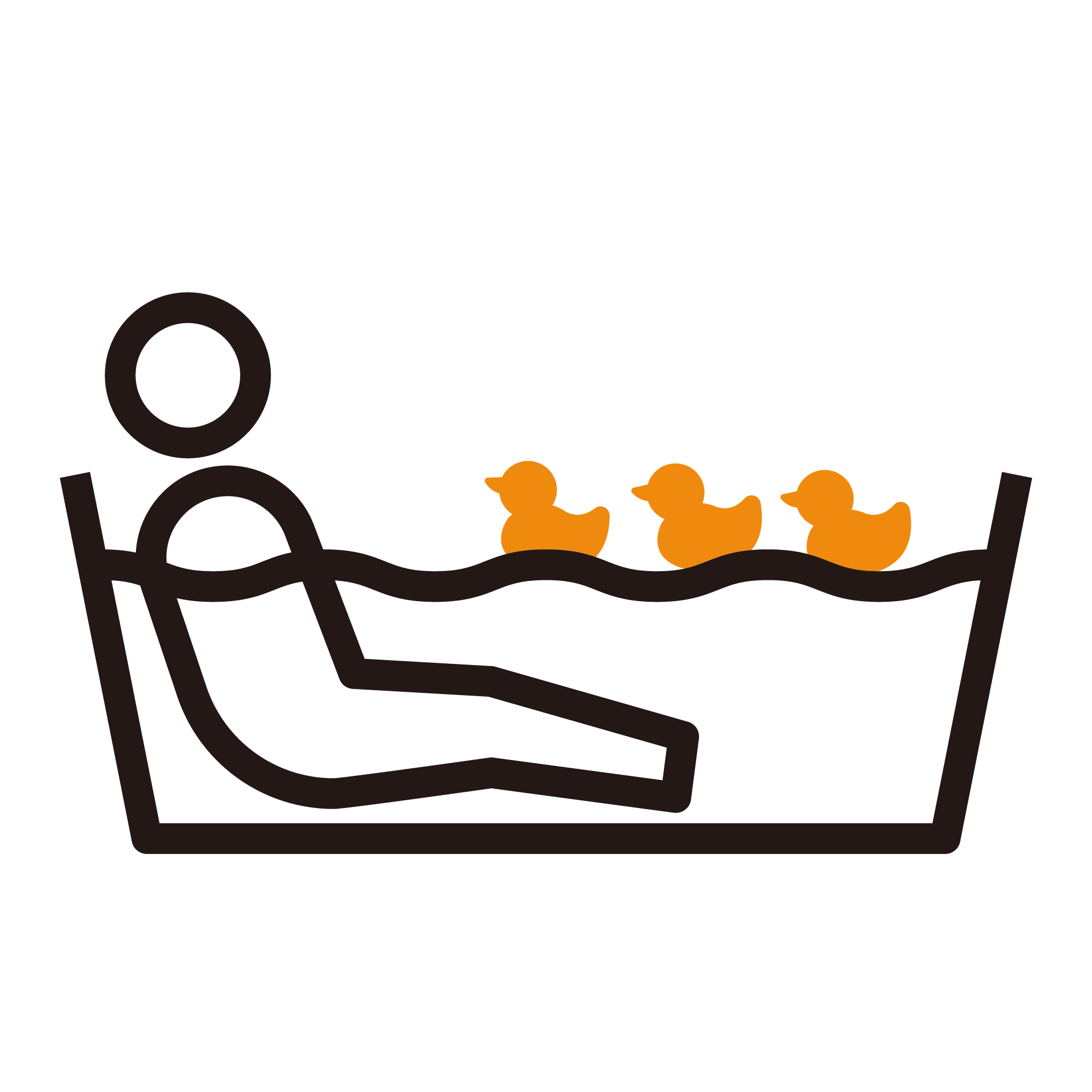 アヒルとお風呂(大きめ)