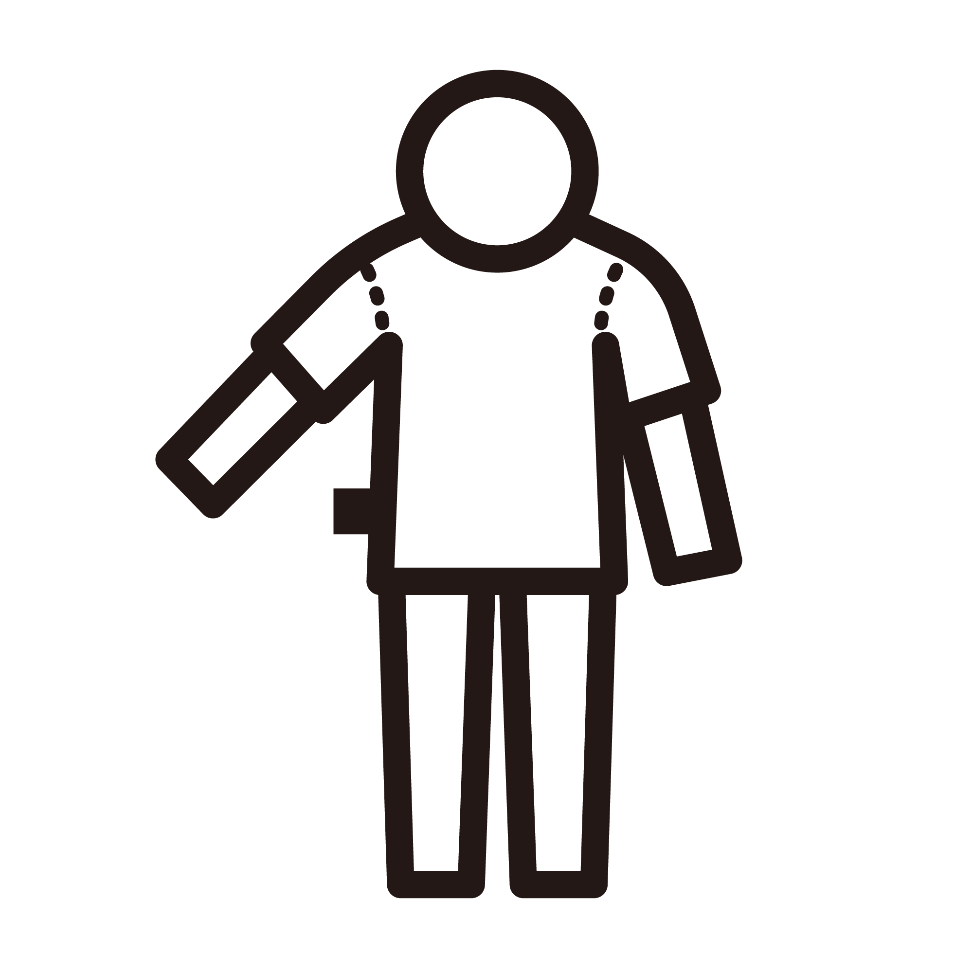 服の表裏を間違えた人