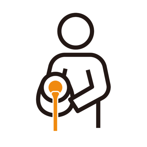 牛乳を注ぐ女の真似