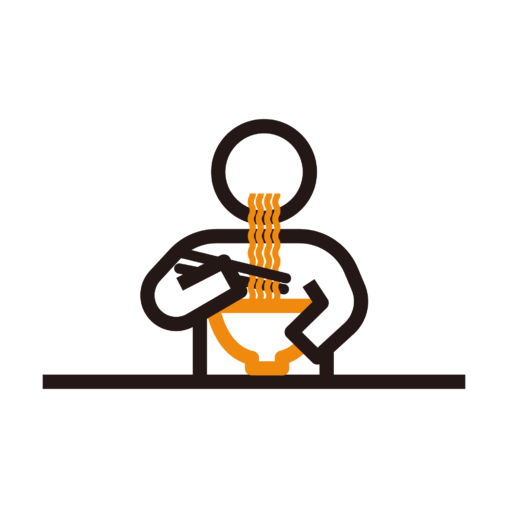 ラーメンを食べる（ちぢれ麺）