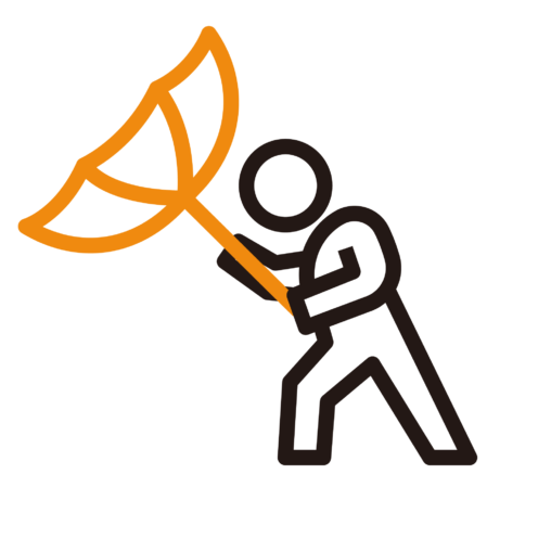 向かい風（ひっくり返った傘）