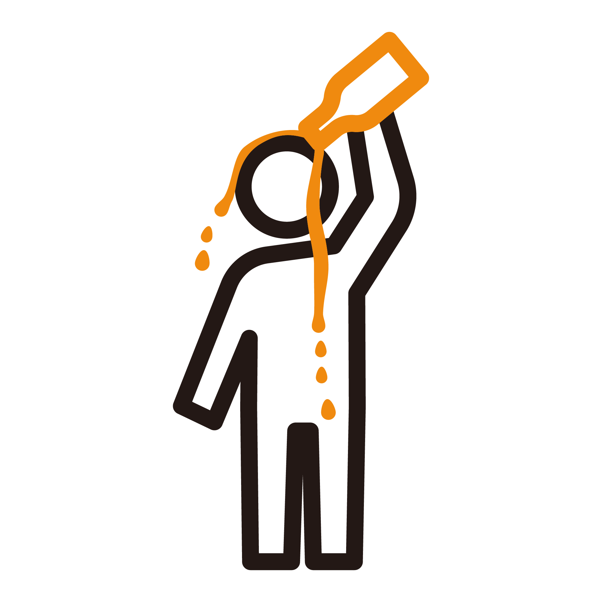 頭から水をかける