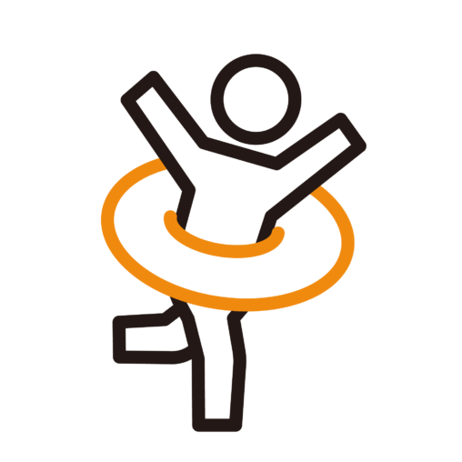 浮き輪に入ってはしゃぐ人